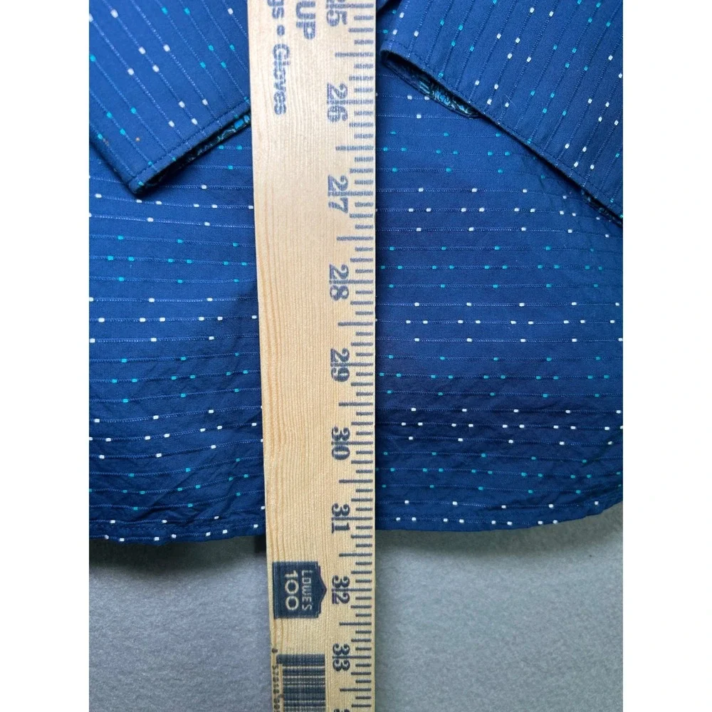 Robert Graham Button Down Shirt Mens XL Blue Dotted Classic Fit Long Sleeve